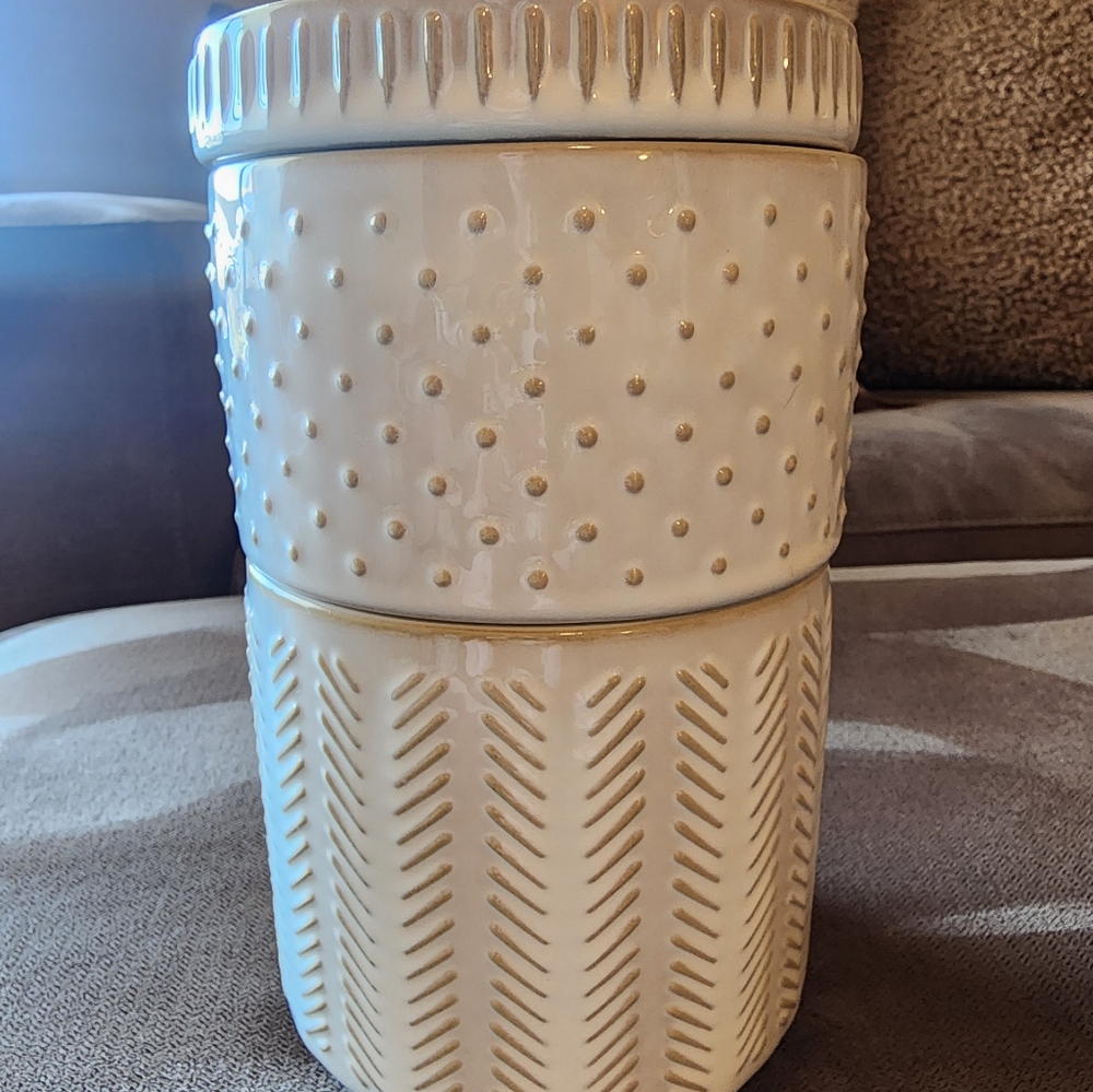 Elegant Cream Ceramic Cannister Set